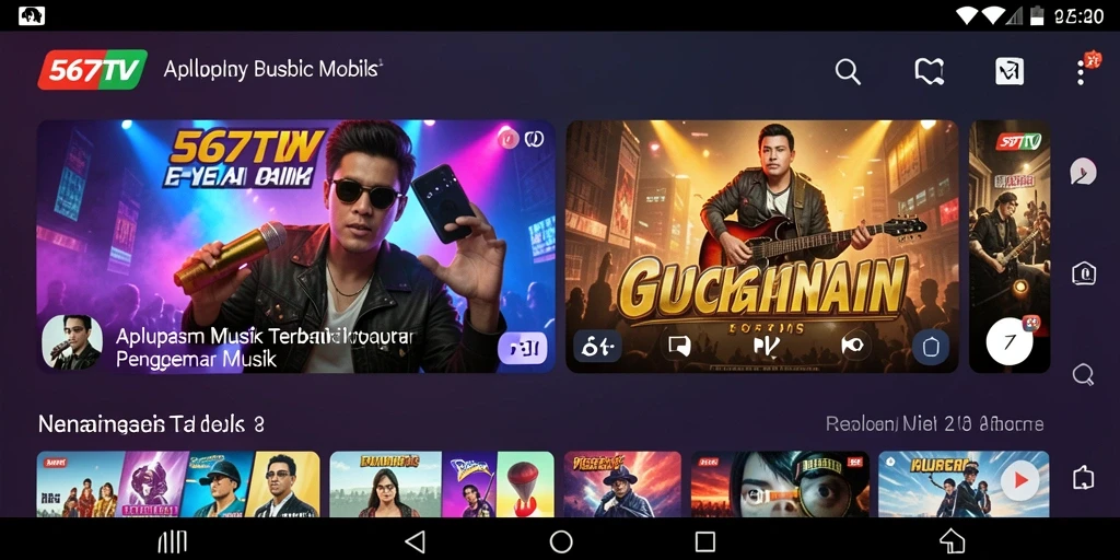Tampilan screenshot dari gameplay 567TV dengan berbagai genre musik.