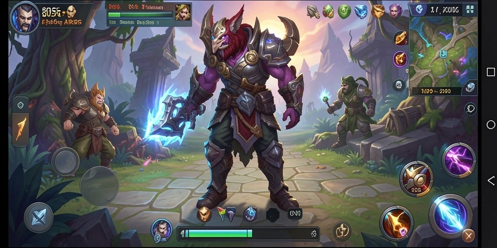 Screenshot gameplay 8055 menampilkan aksi pertarungan seru.