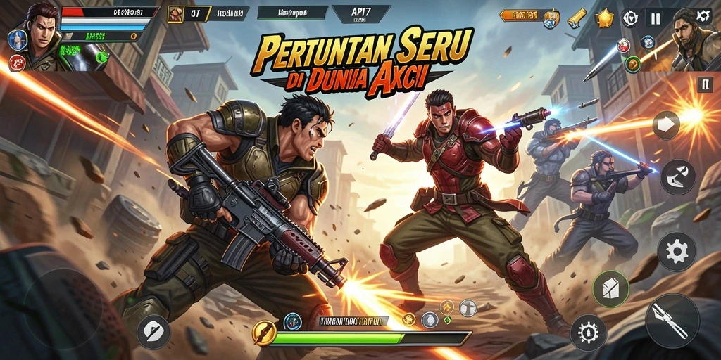 Tangkapan layar menunjukkan karakter dalam pertarungan intens di API77.