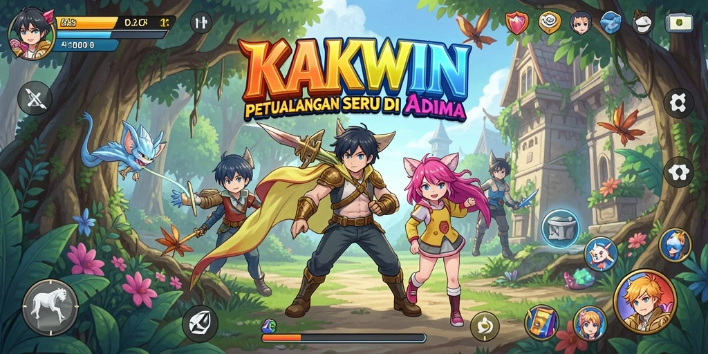 Tampilan gameplay KAKWIN yang memikat dengan karakter Anime.