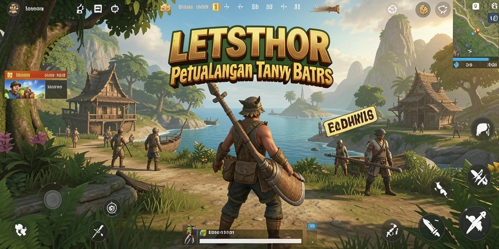 Screenshot LETSTHOR menampilkan aksi seru di dunia terbuka.
