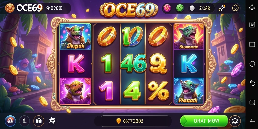 Screenshot OCE69 menampilkan gameplay Slot yang mendebarkan dan grafis halus.