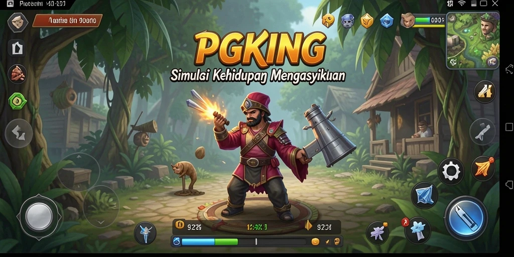 Screenshot PGKING menampilkan gameplay simulasi yang interaktif dan menarik.