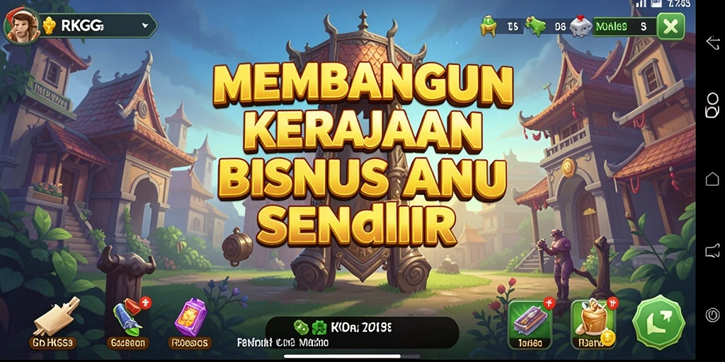 Screenshot gameplay RKGG menunjukkan aktivitas pengelolaan bisnis yang dinamis.