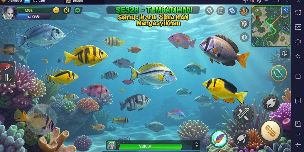 Tampilan gameplay SE328 saat menembak ikan dengan senjata yang seru.