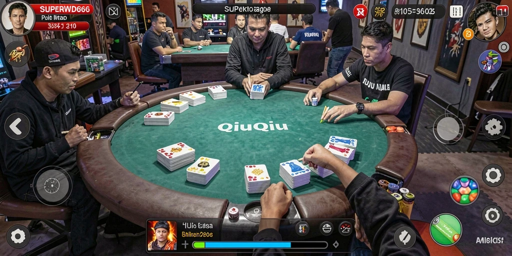 Tampilan permainan QiuQiu yang penuh warna dan menarik